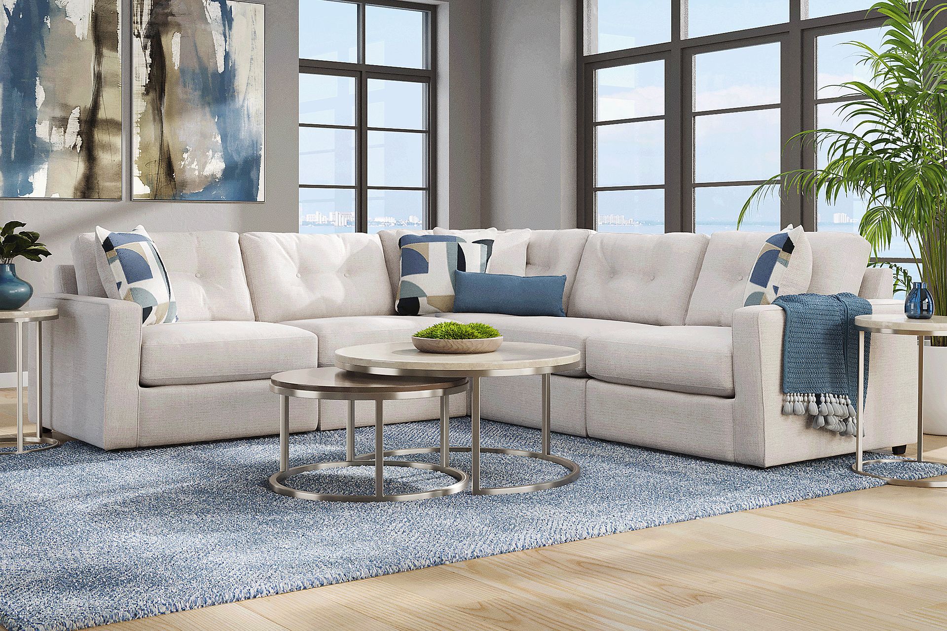 Off-White 5 Pc Power Reclining ModularOne - Image 2