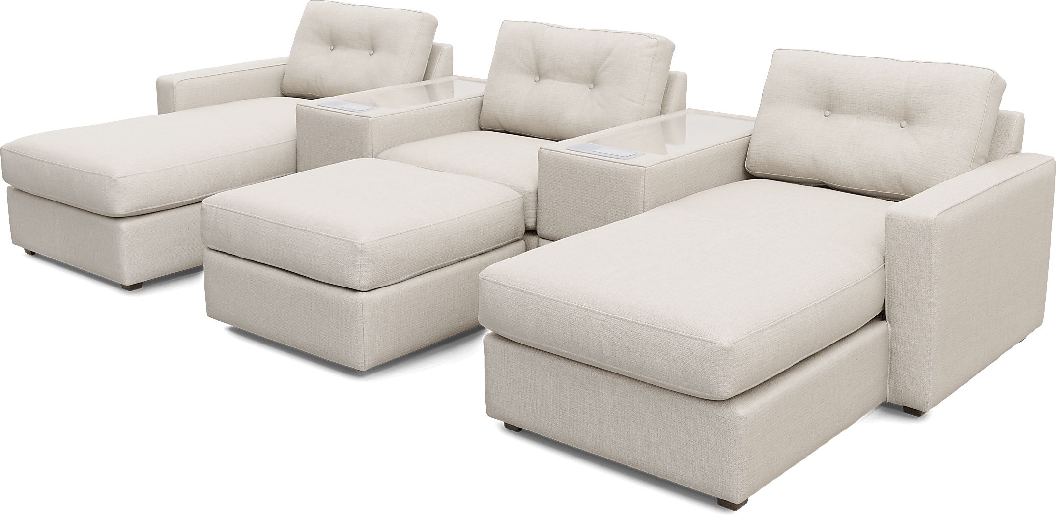 Off-White 6 Pc ModularOne with Media Consoles