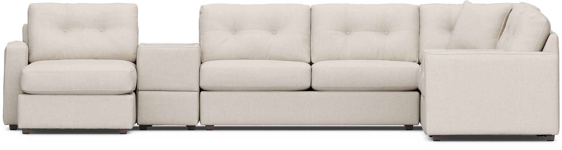 Off-white 7 Pc ModularOne Sleeper with Media Consoles - Image 3