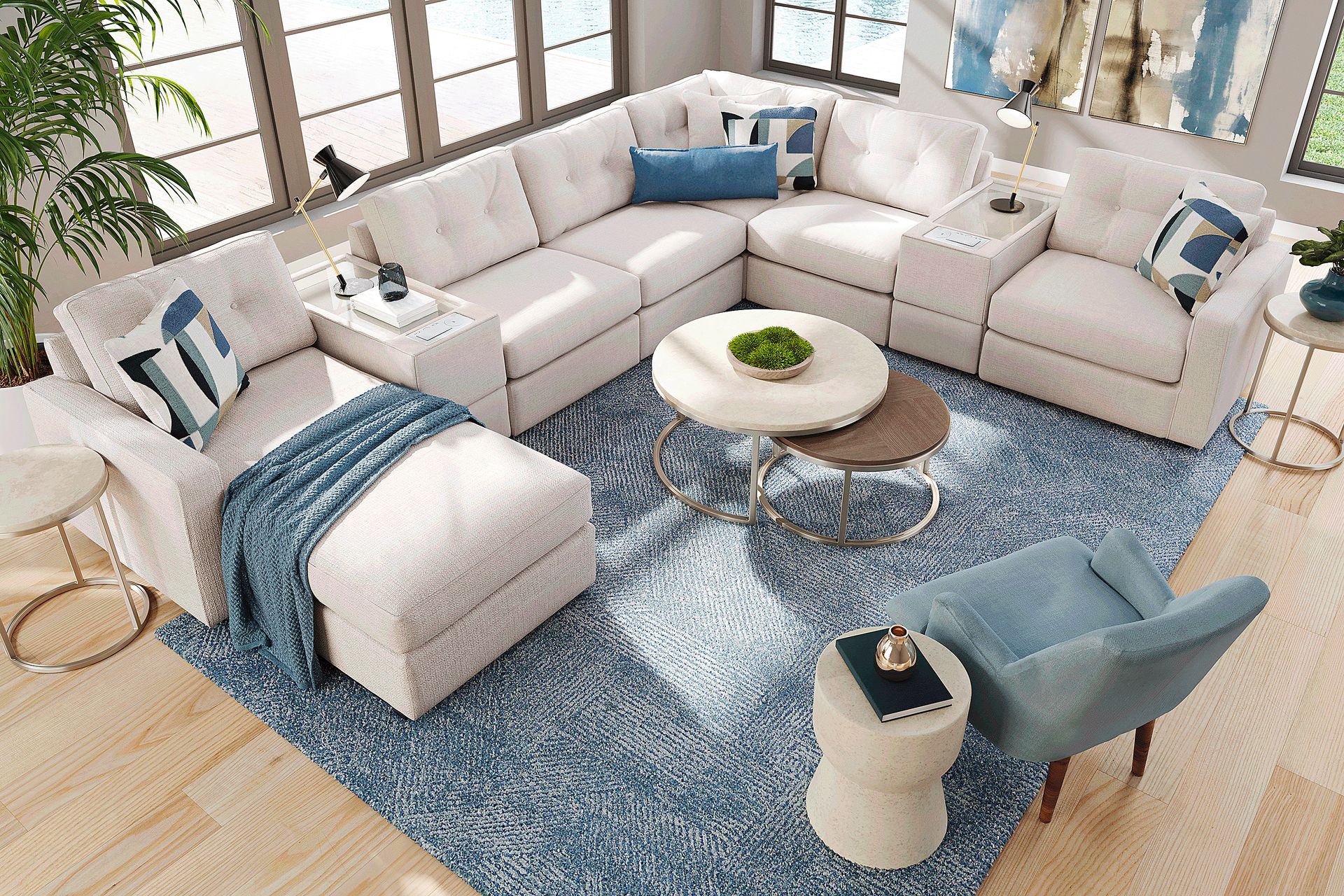 Off-White 8 Pc ModularOne with Media Consoles - Image 2