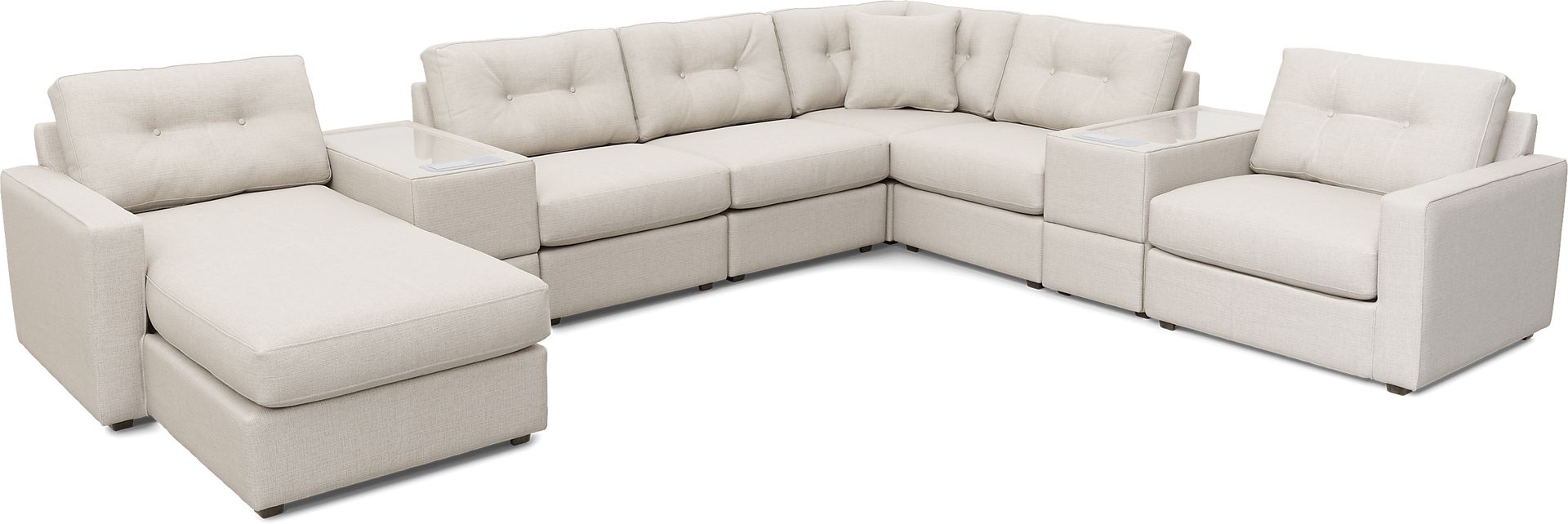 Off-White 8 Pc ModularOne with Media Consoles - Image 1