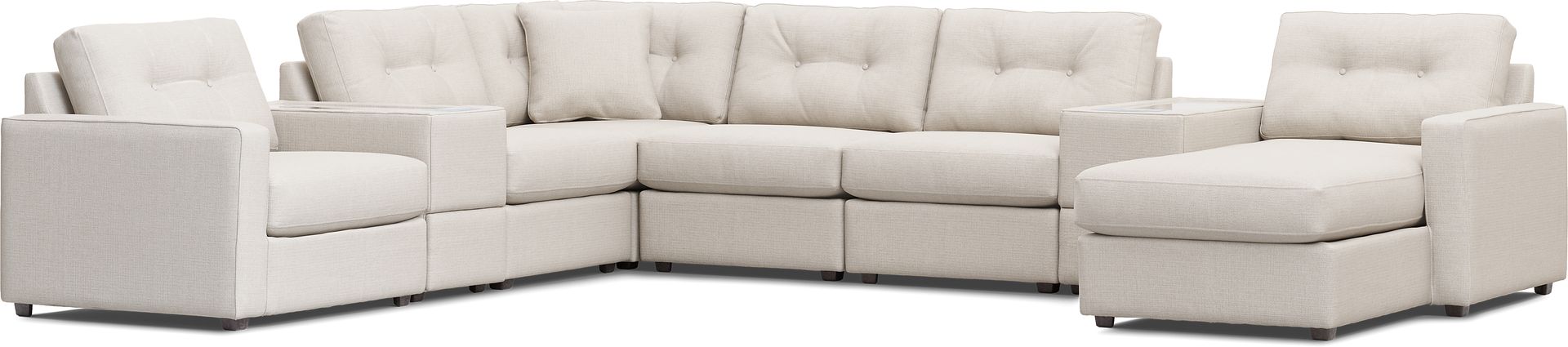 Off-White 8 Pc ModularOne with Media Consoles - Image 5