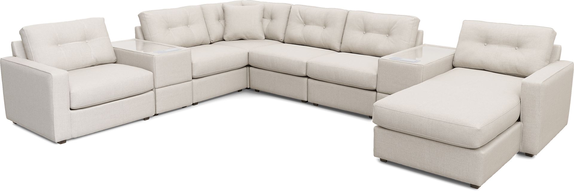 Off-White 8 Pc ModularOne with Media Consoles - Image 1