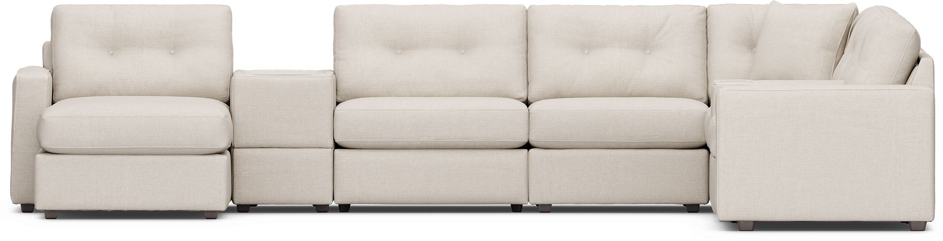 Off-White 8 Pc Power Reclining ModularOne with Media Consoles - Image 2