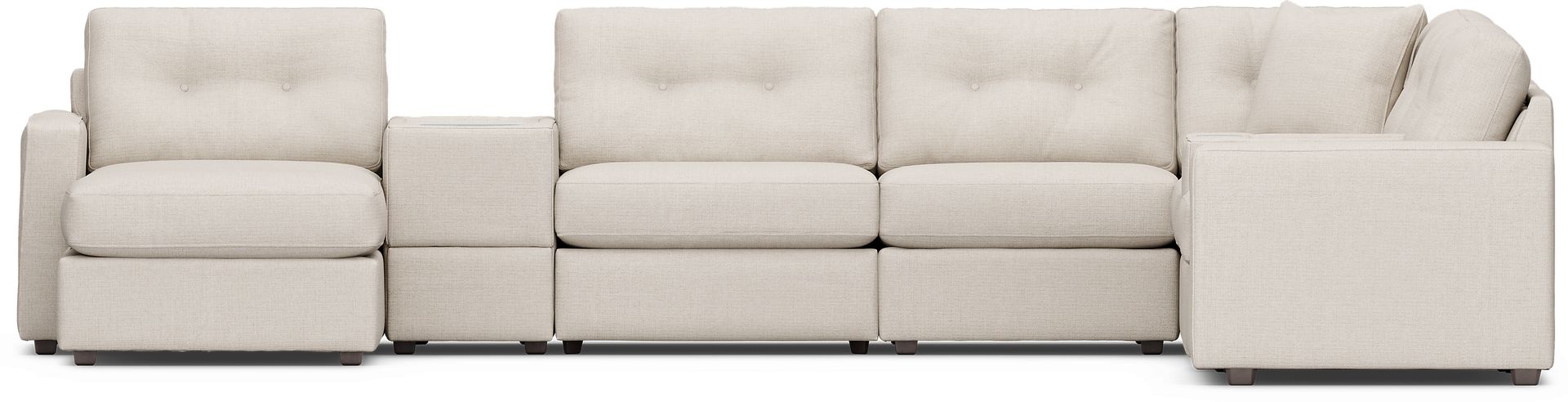 Off-White 8 Pc Power Reclining ModularOne with Media Consoles - Image 4