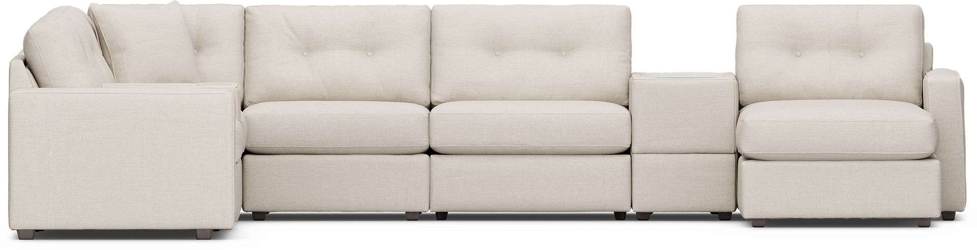 Off-White 8 Pc Power Reclining ModularOne with Media Consoles - Image 3