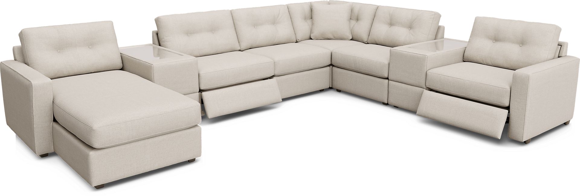 Off-White 8 Pc Power Reclining ModularOne - Image 1