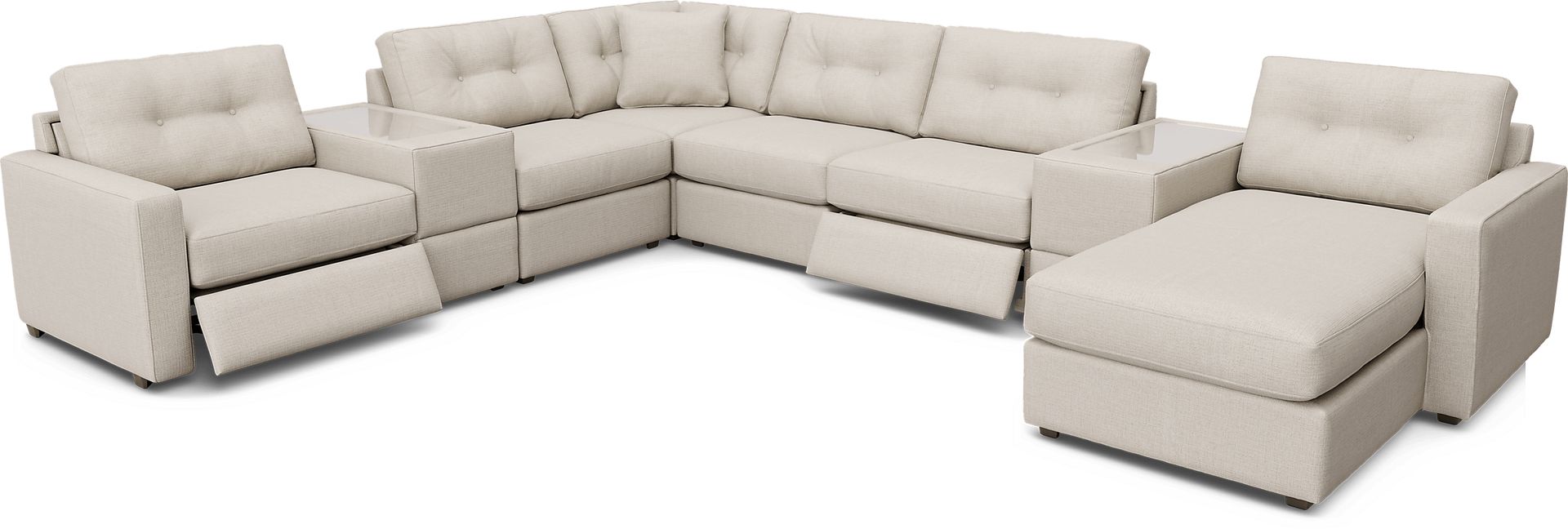 Off-White 8 Pc Power Reclining ModularOne - Image 1