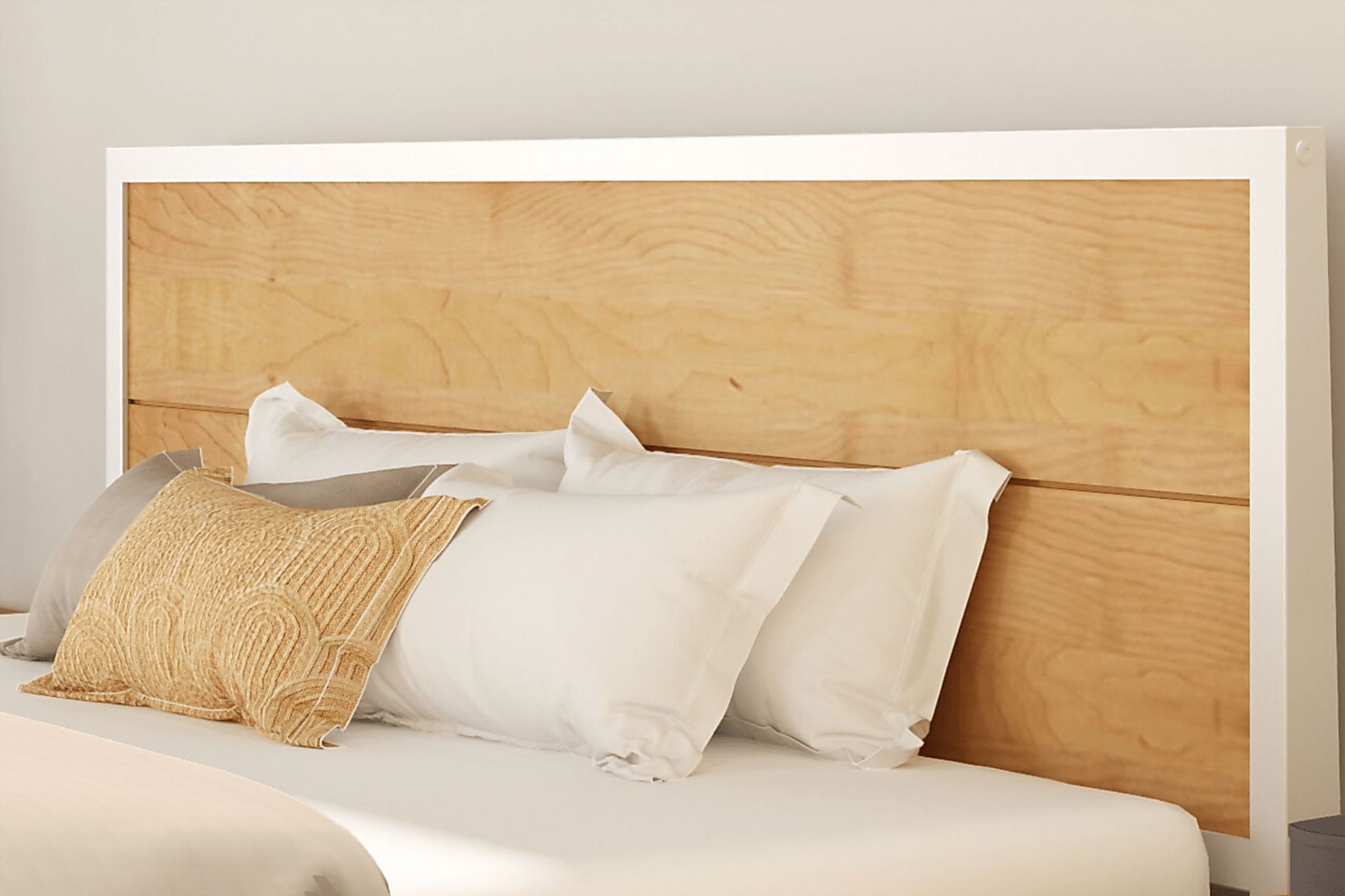 Ogallah White Natural King Bed & Nightstands, Set of 3 - Image 4