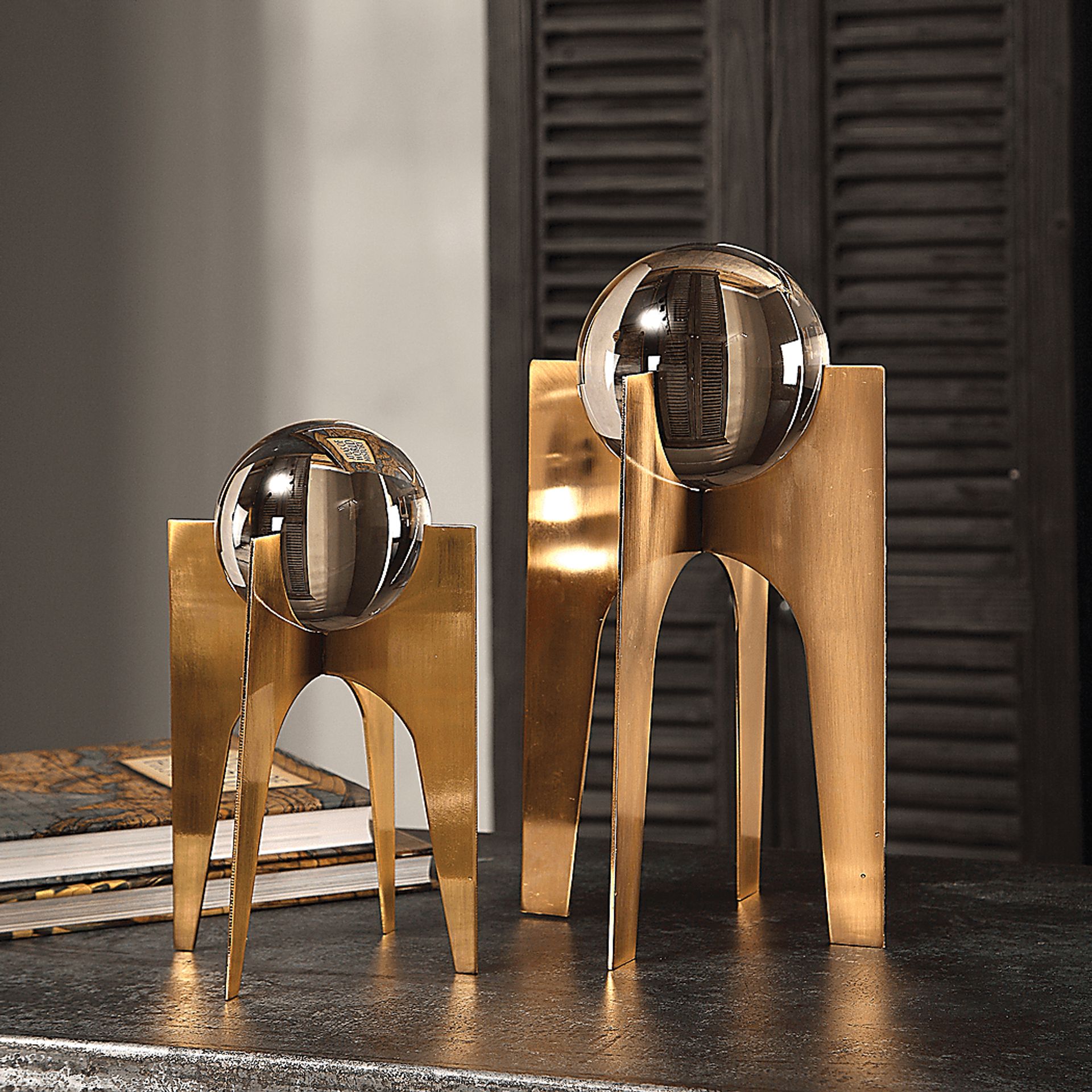 Ogburn Gold Sculpture, Set of 2 - Image 2
