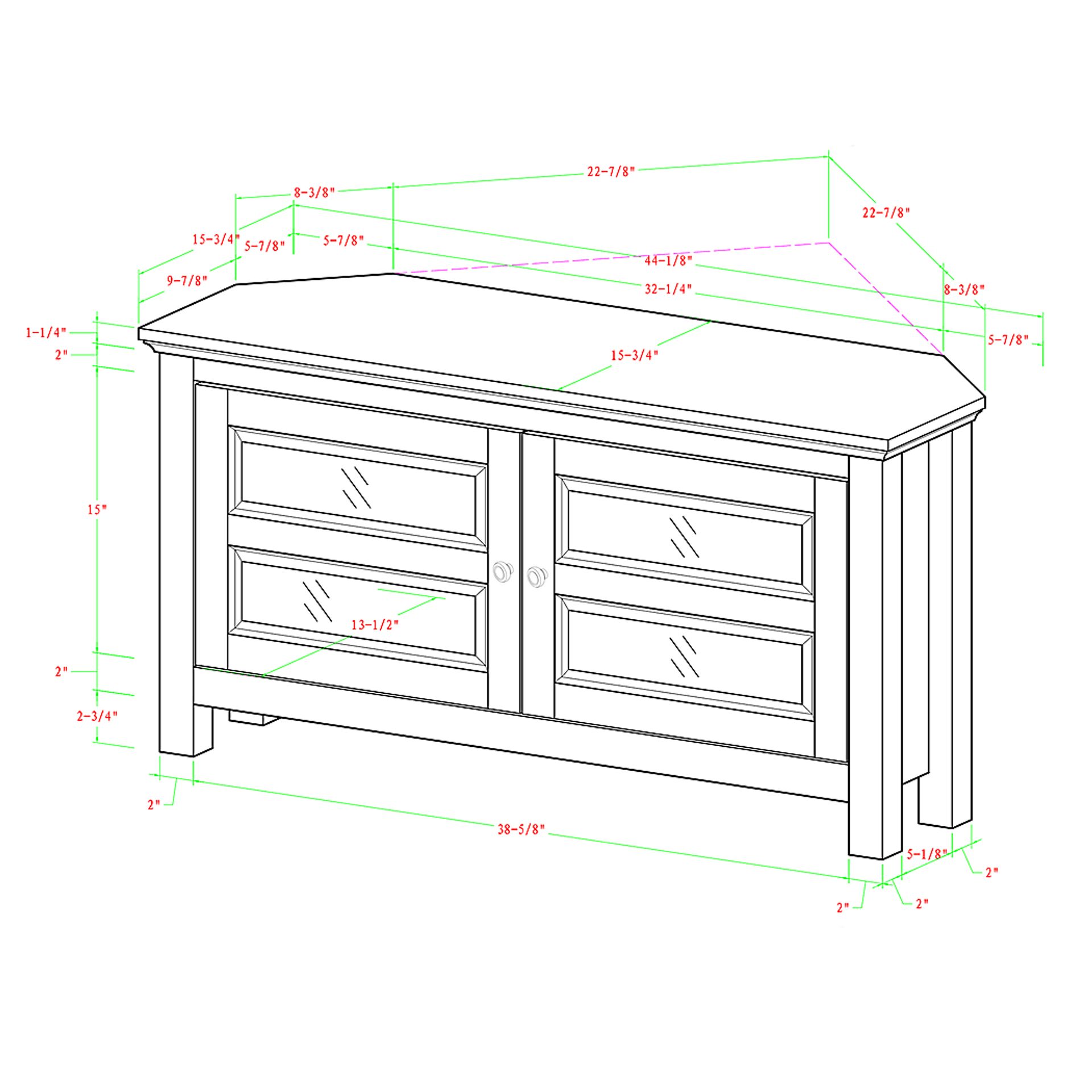 Ogden White 44 in. Corner Console - Image 6