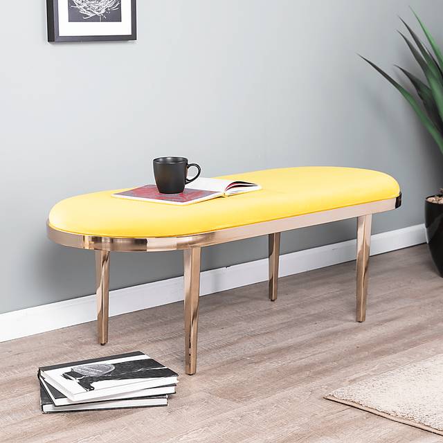 Oglesby Yellow Accent Bench - Thumbnail - Image 4