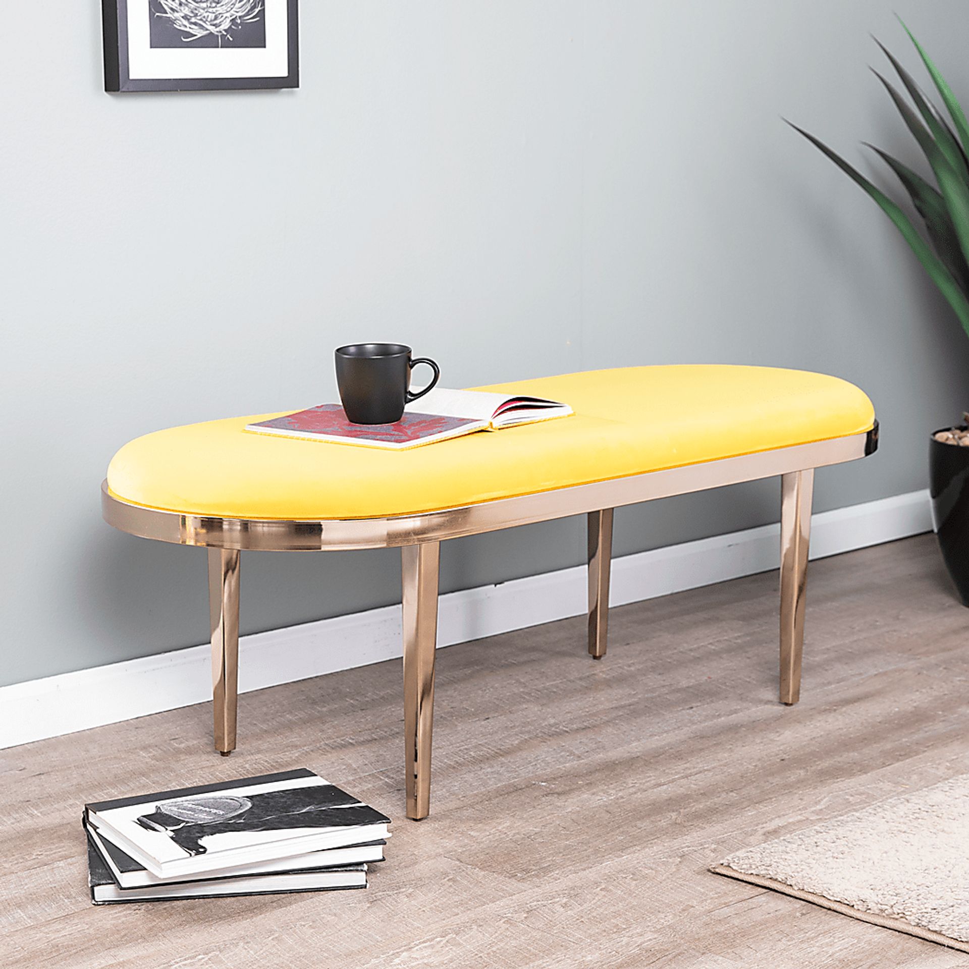 Oglesby Yellow Accent Bench - Image 4