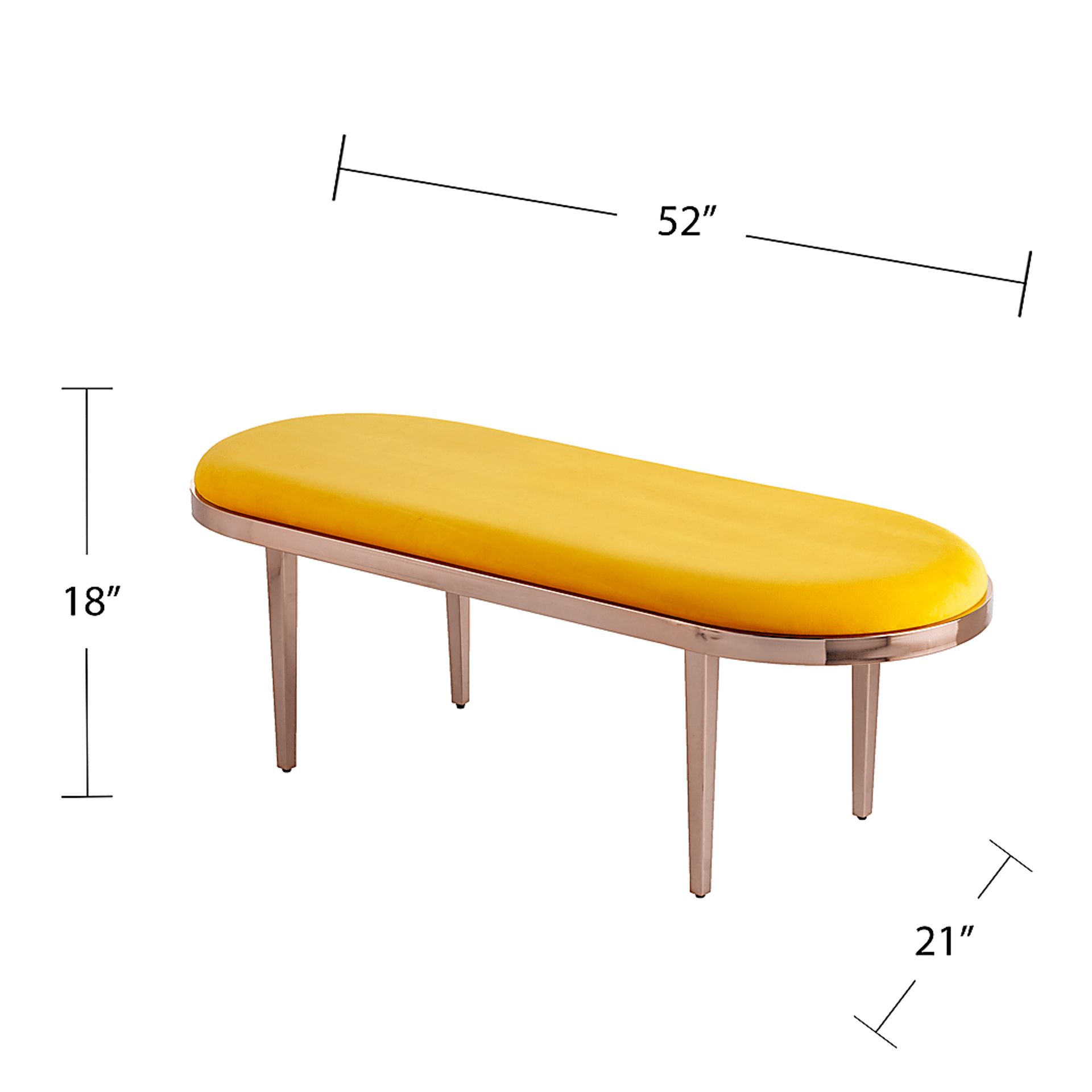 Oglesby Yellow Accent Bench - Image 5