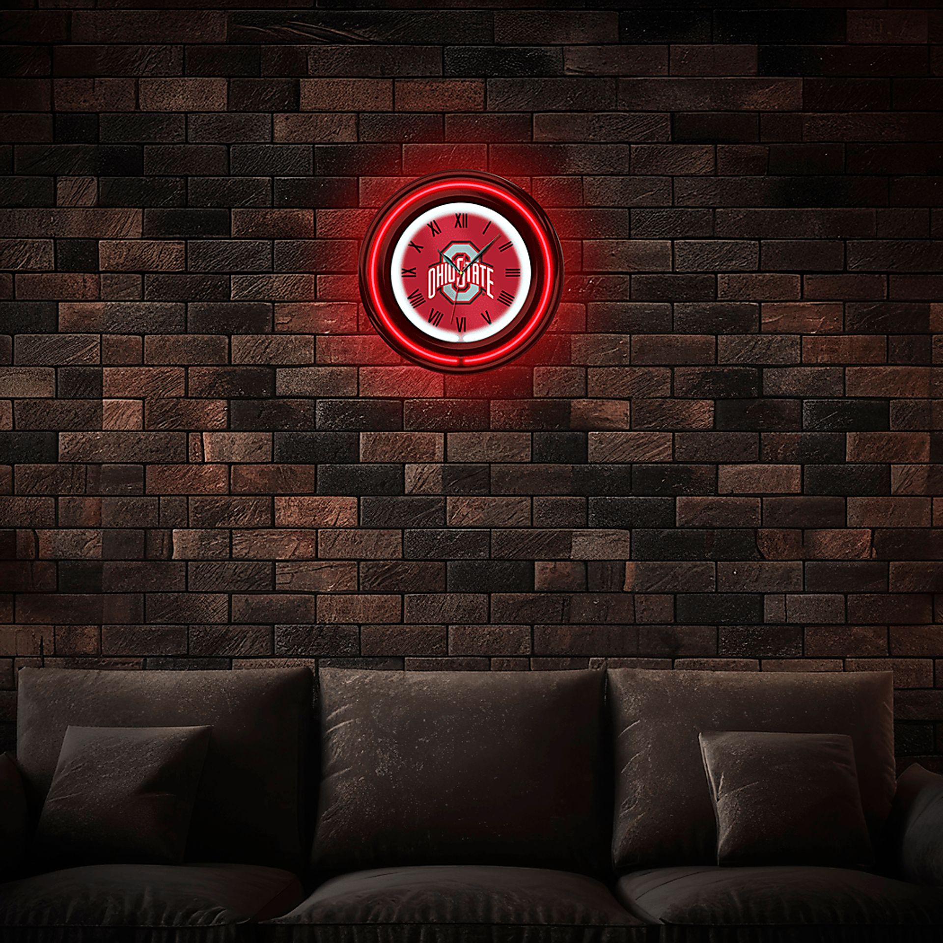 Ohio State Red Neon Wall Clock - Image 2
