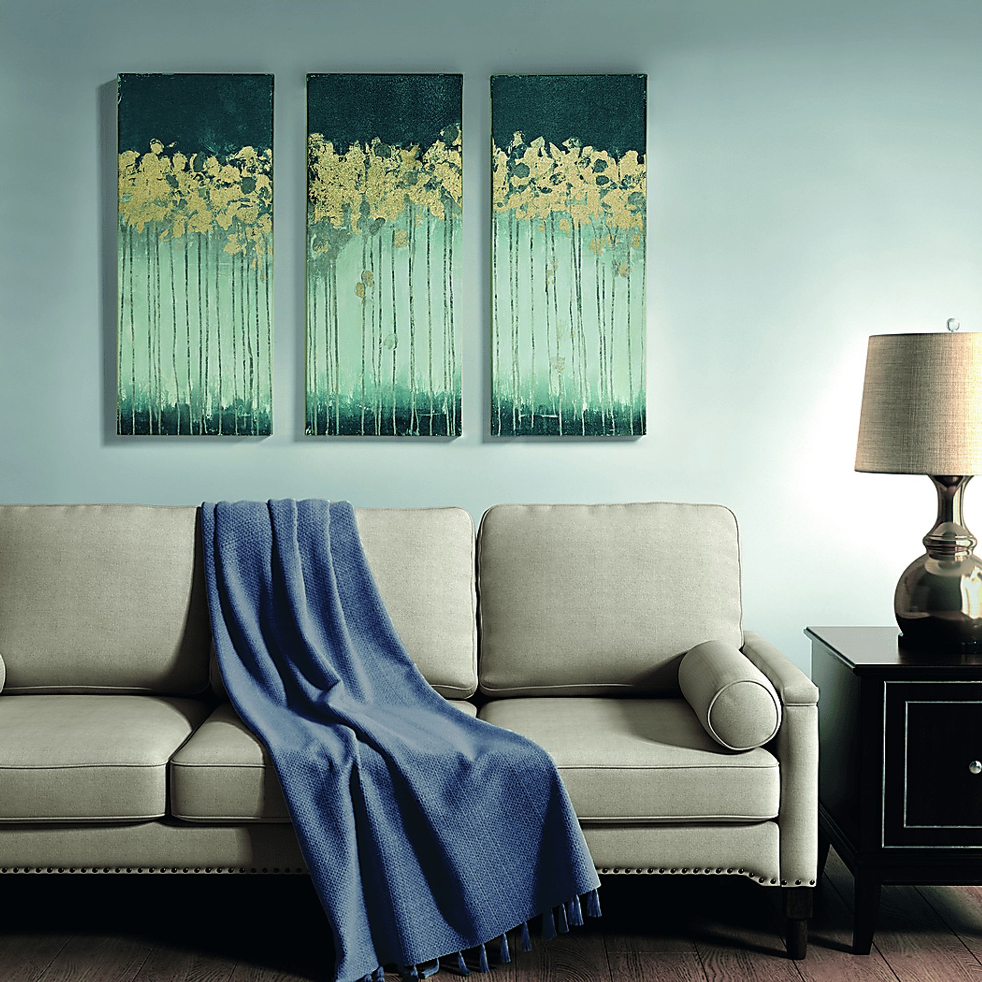 Ohlone Teal Artwork, Set of 3 - Image 3