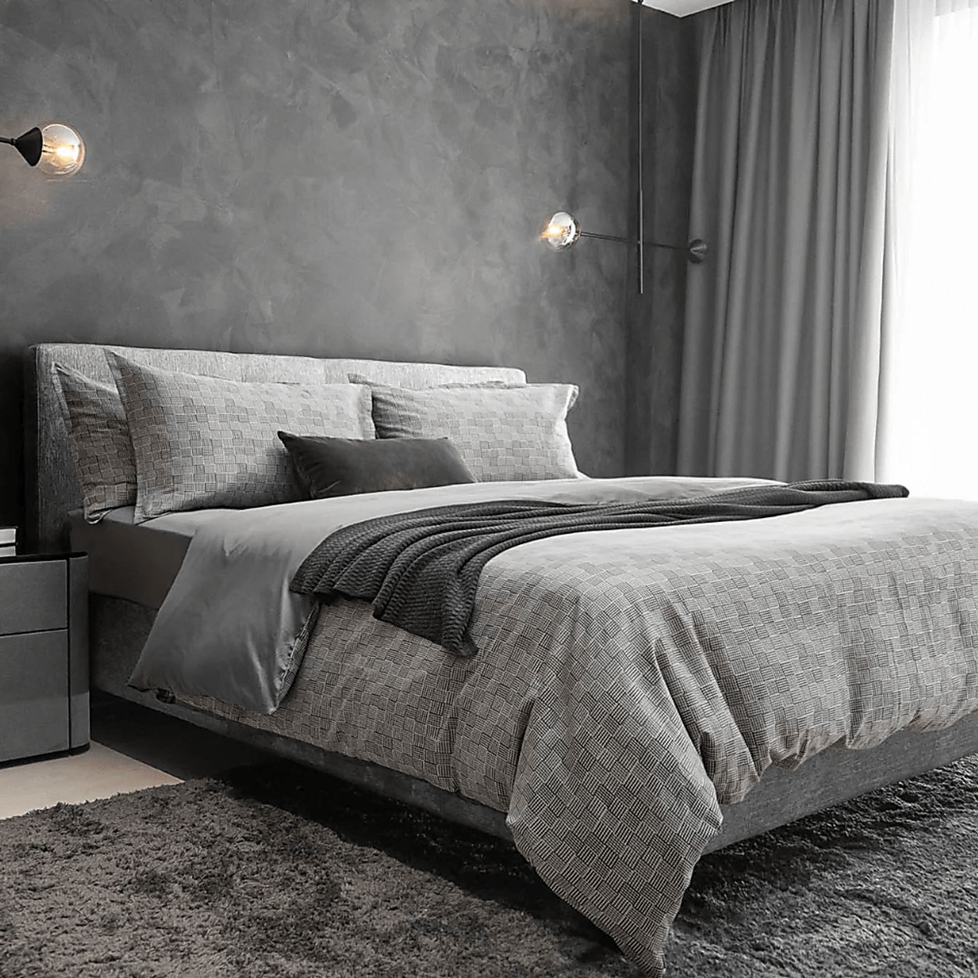 Oilea Black 4 Pc Full Duvet Set - Image 1