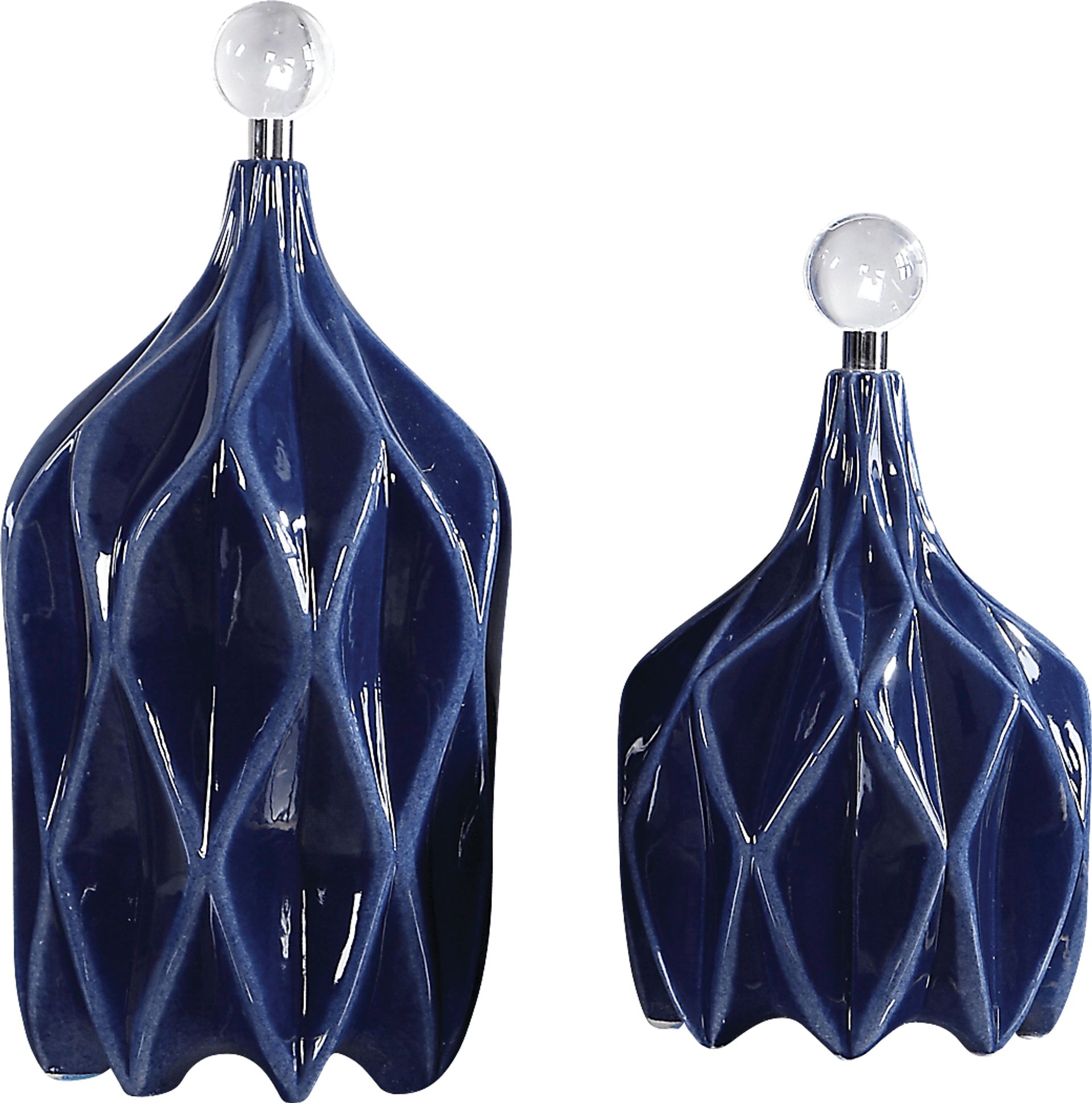 Oisha Blue Decor Bottle, Set of 2 - Image 1
