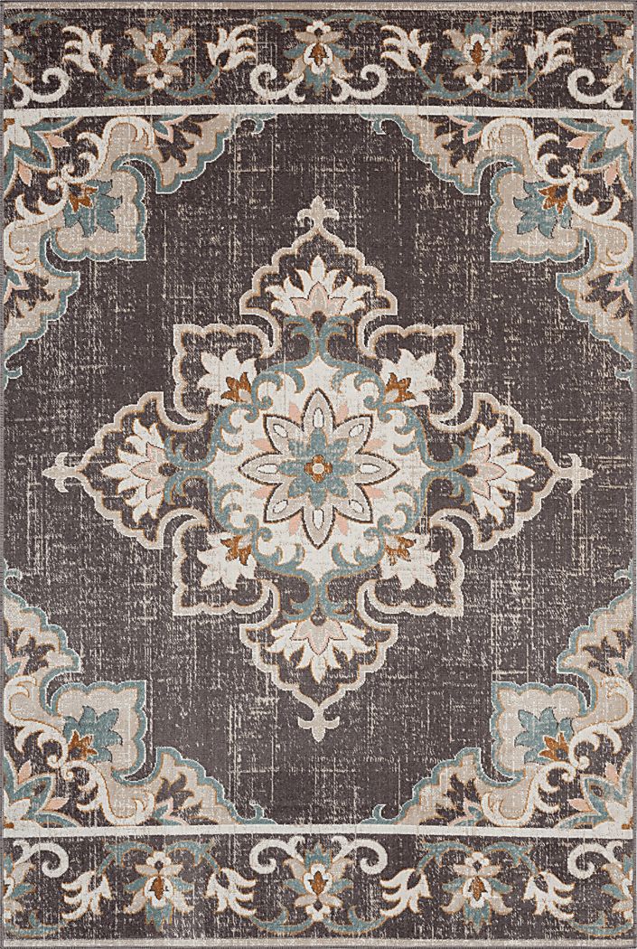 Okotois Brown/Multi 7'9 x 9'9 Indoor/Outdoor Rug
