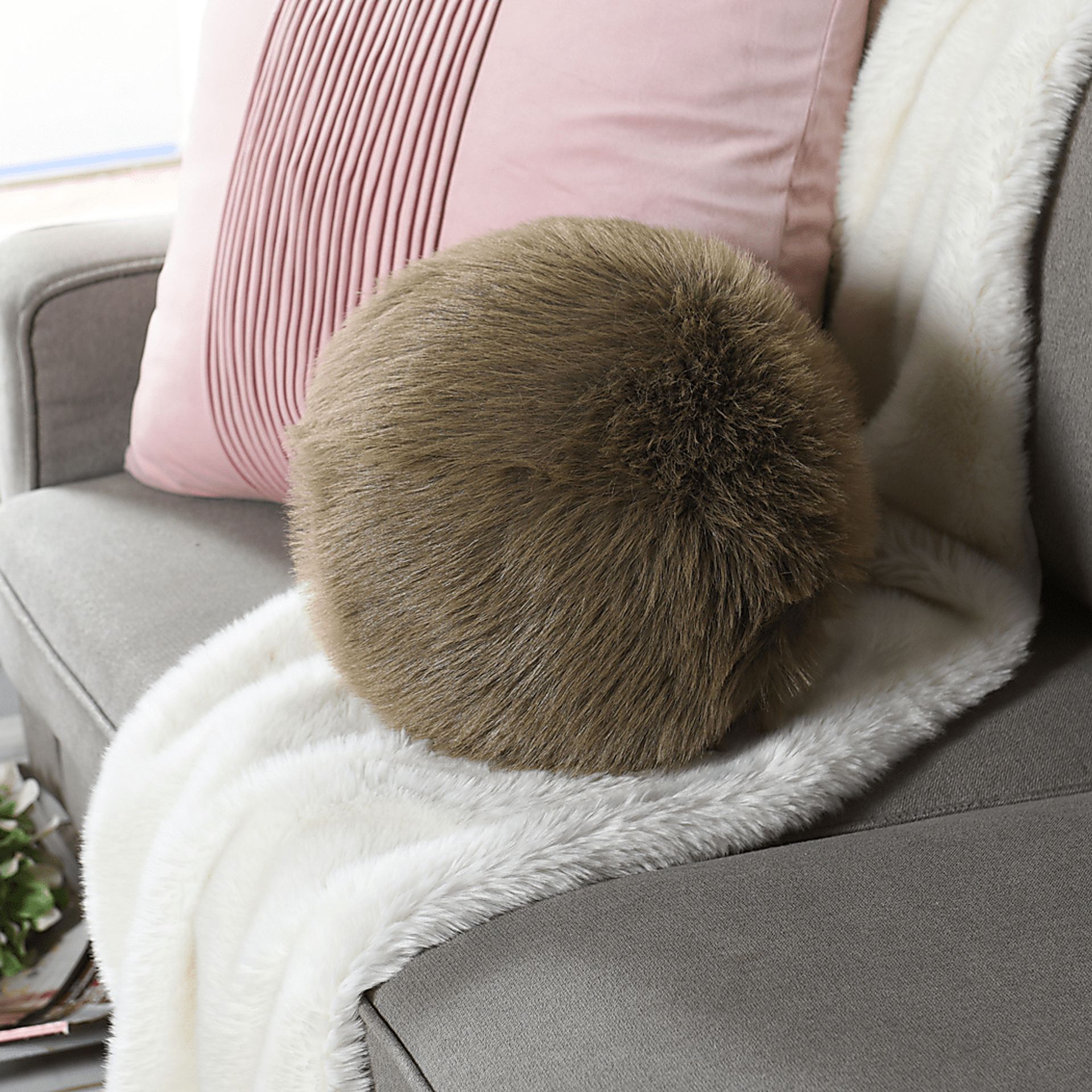 Olaya Brown Accent Pillow - Image 2