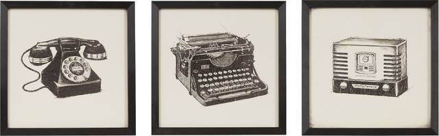 Old Methods Black Artwork, Set of 3 - Thumbnail - Image 1