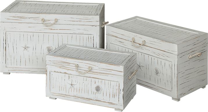 Old Port Isle White Trunk, Set of 3