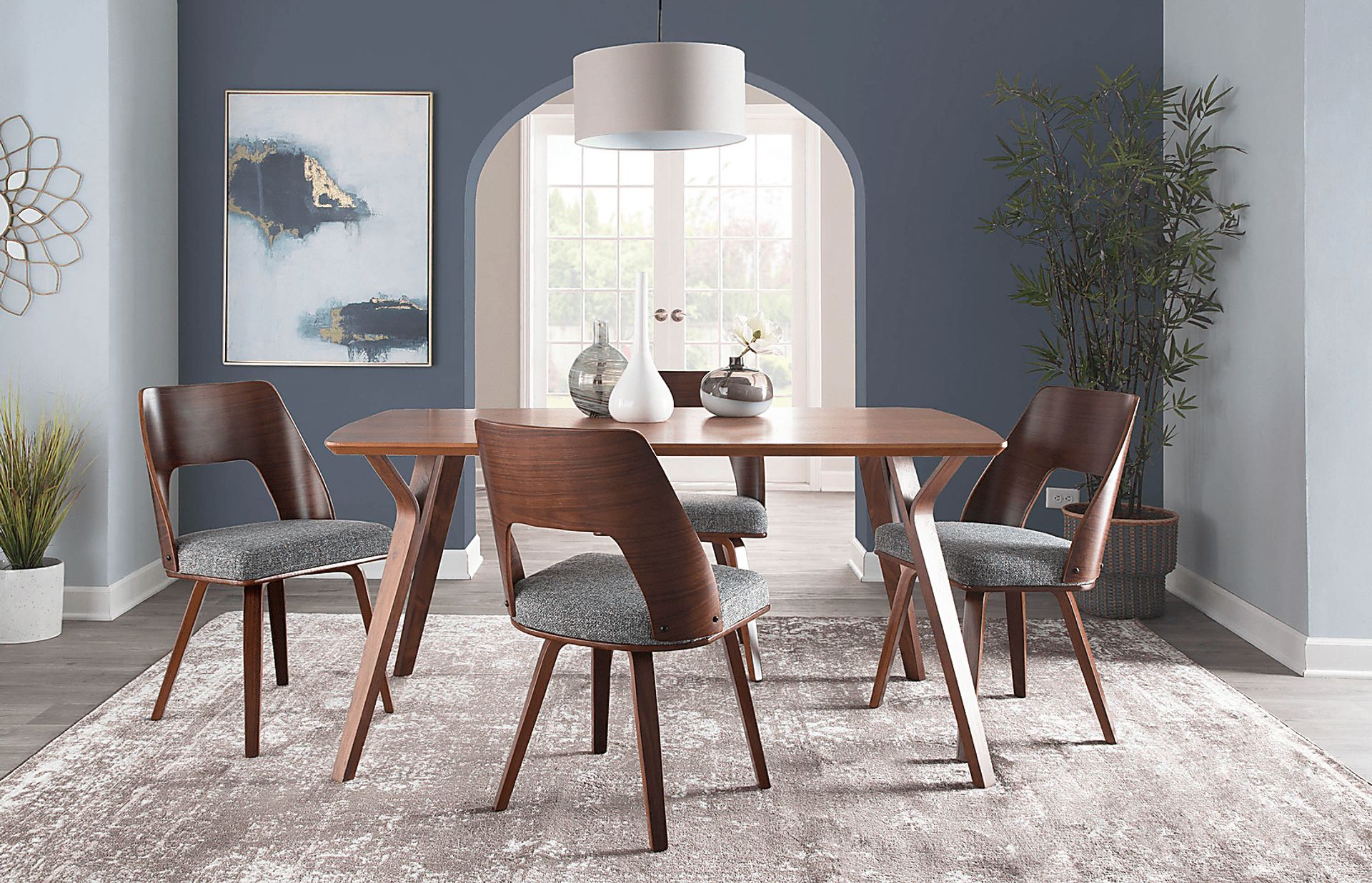 Oldfort Gray Fabric Dining Chair Set of 2 - Image 8