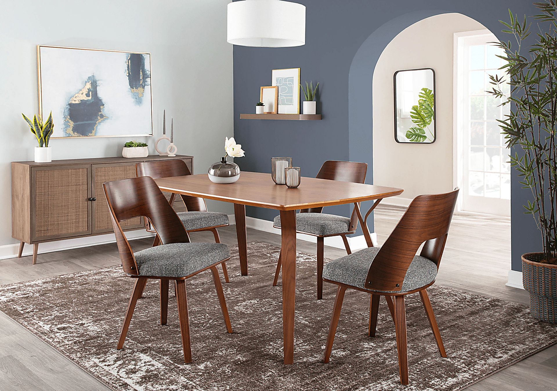 Oldfort Gray Fabric Dining Chair Set of 2 - Image 9