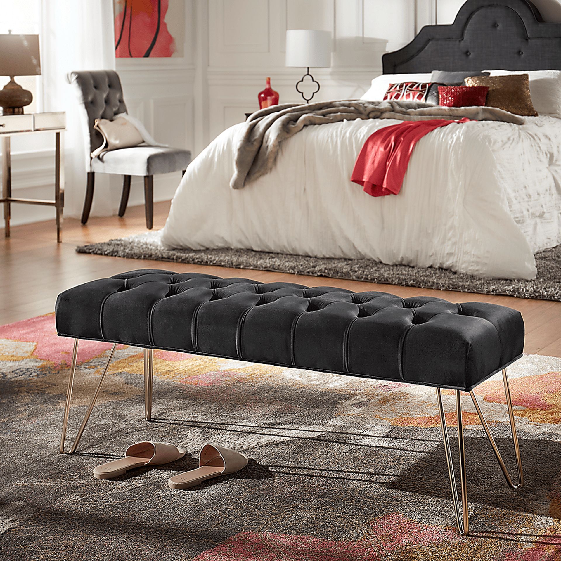 Oleandri Dark Gray Accent Bench - Image 7