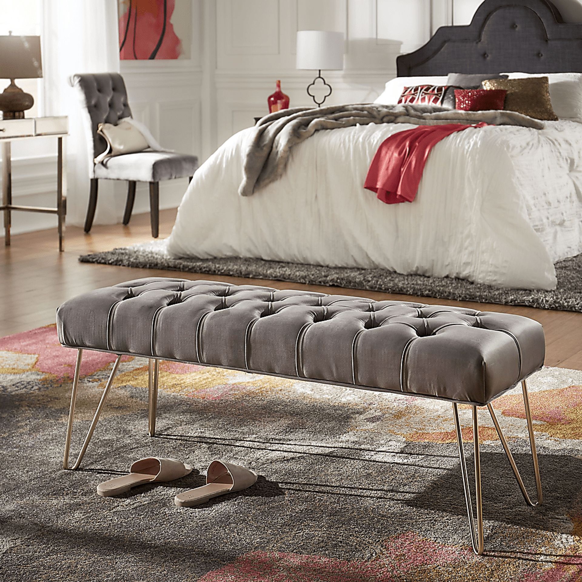 Oleandri Gray Accent Bench - Image 5