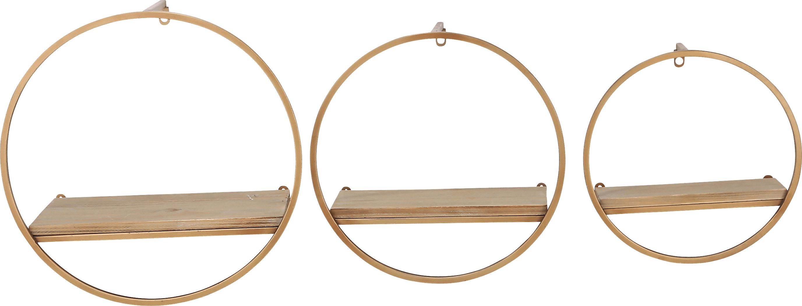 Olearry Bronze Wall Shelf, Set of 3