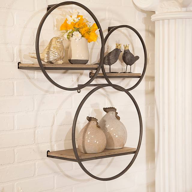 Olearry Brown Wall Shelf, Set of 3 - Thumbnail - Image 2