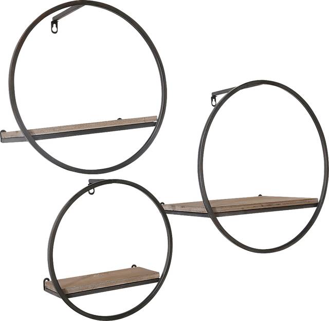 Olearry Brown Wall Shelf, Set of 3 - Thumbnail - Image 1
