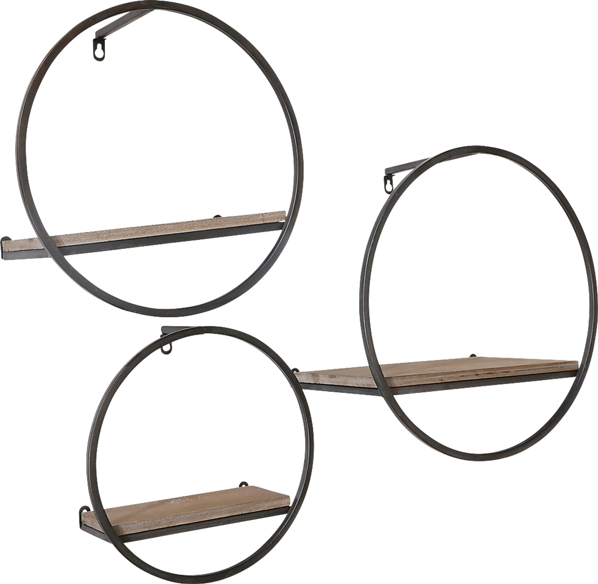 Olearry Brown Wall Shelf, Set of 3 - Image 1