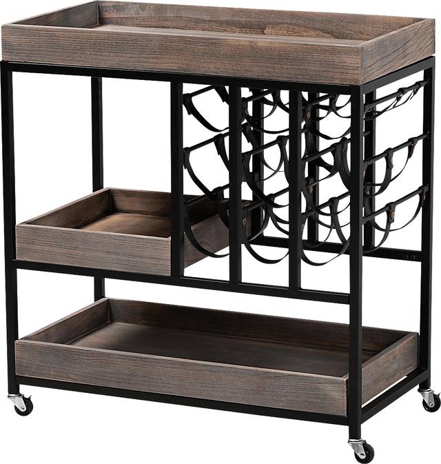 Olenda Black Wine Cart - Thumbnail - Image 1