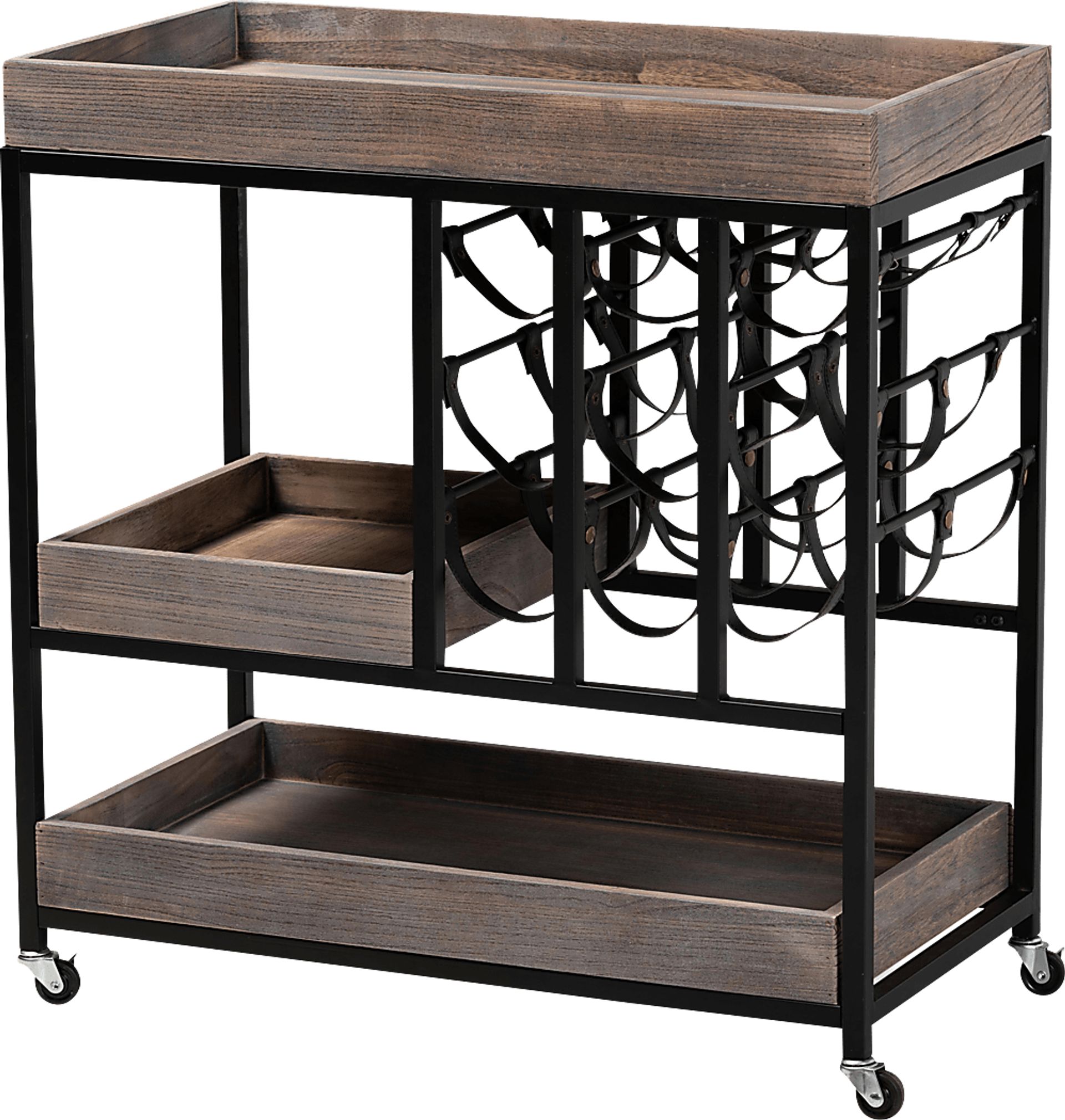 Olenda Black Wine Cart - Image 1