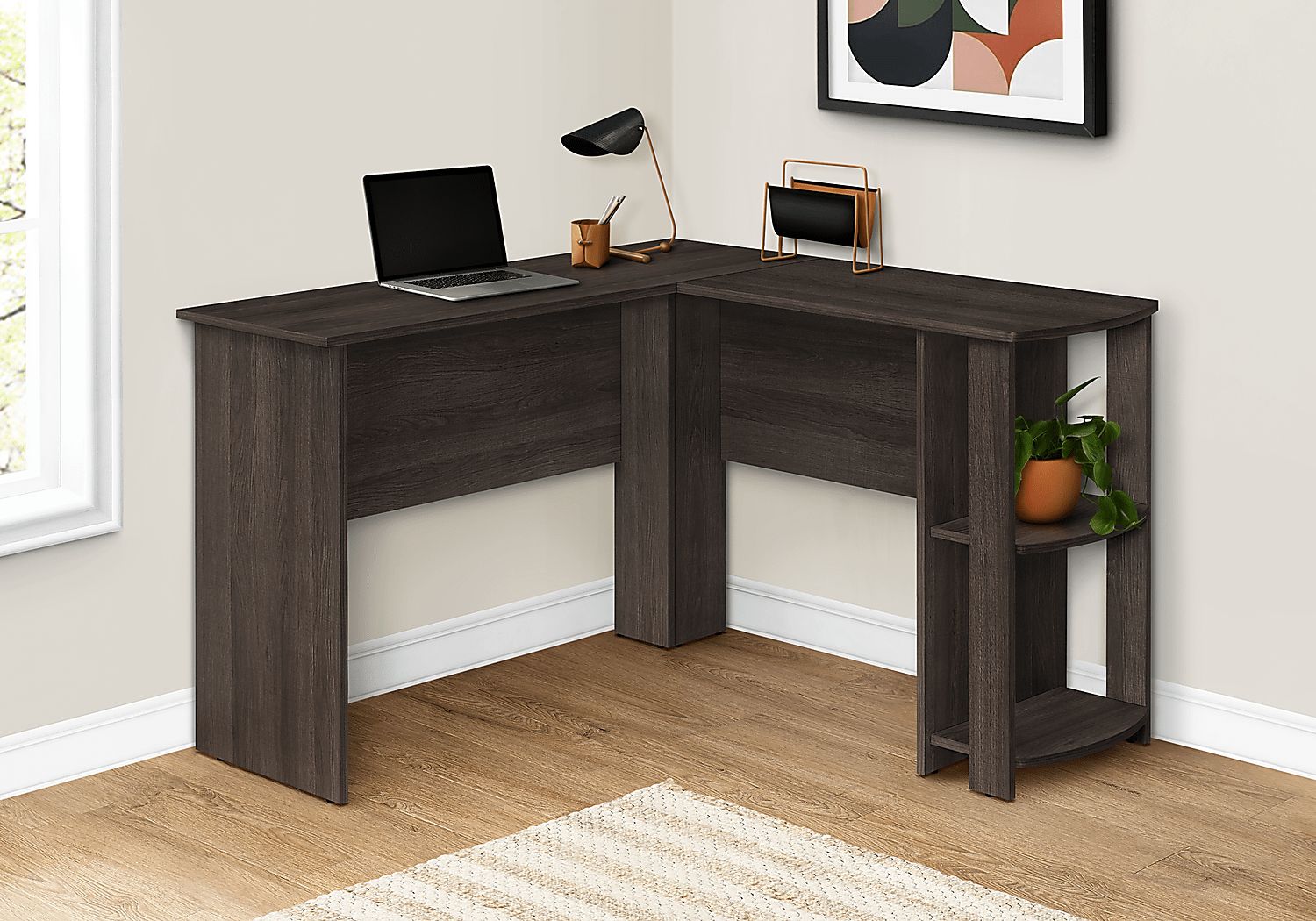 Olentangy Oak Brown Desk - Thumbnail 4