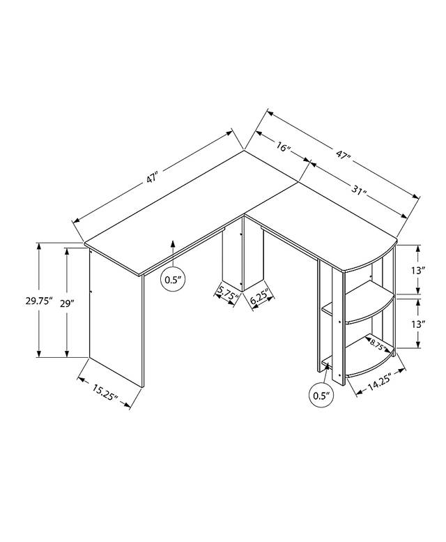 Olentangy White Desk - Thumbnail - Image 4