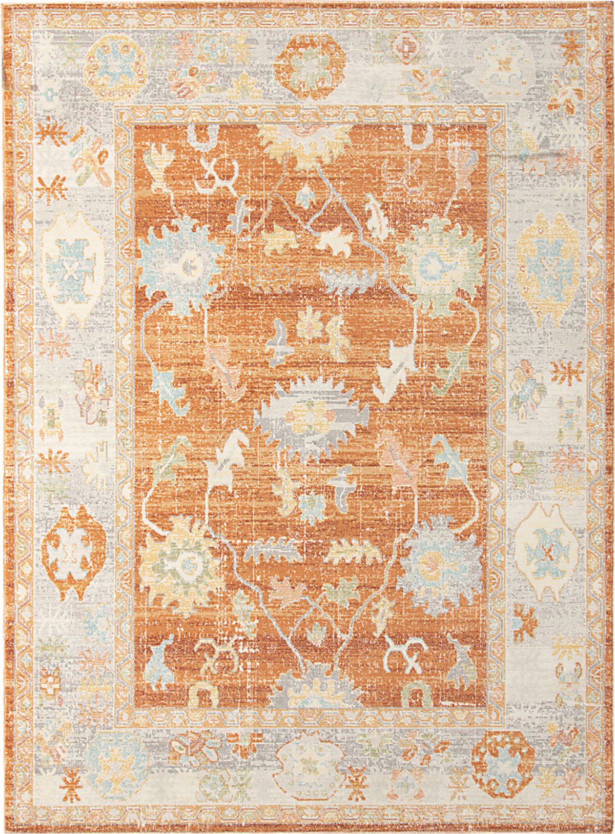 Olgia Orange Orange,Red Rugs | Rooms to Go