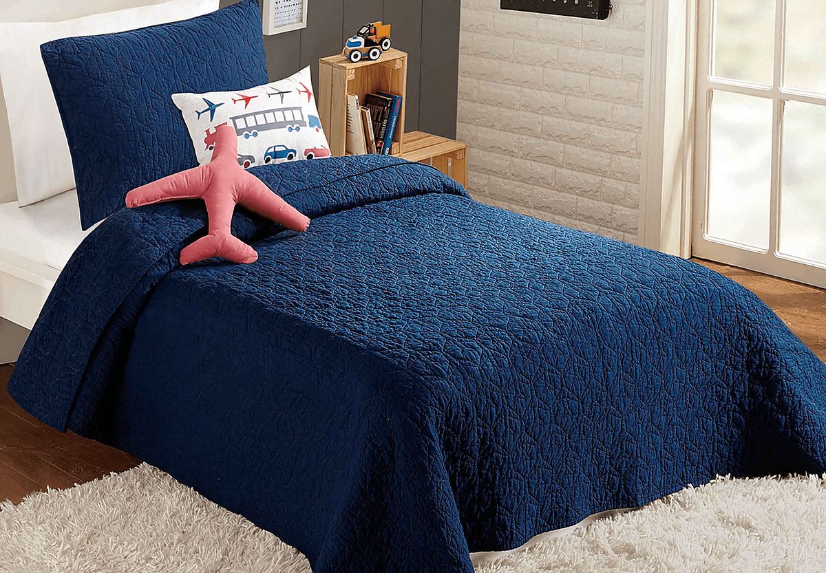 Oli Navy Blue Twin Comforter Set Rooms to Go