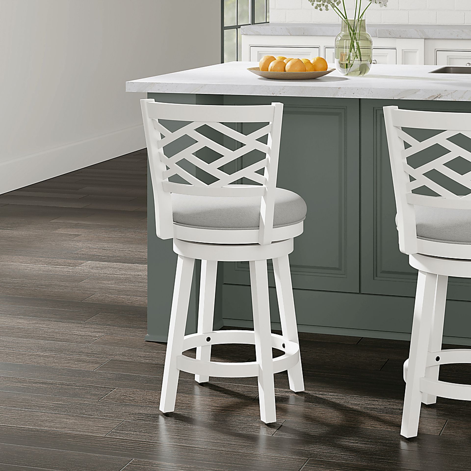Oliatos White Adjustable Stool - Image 2