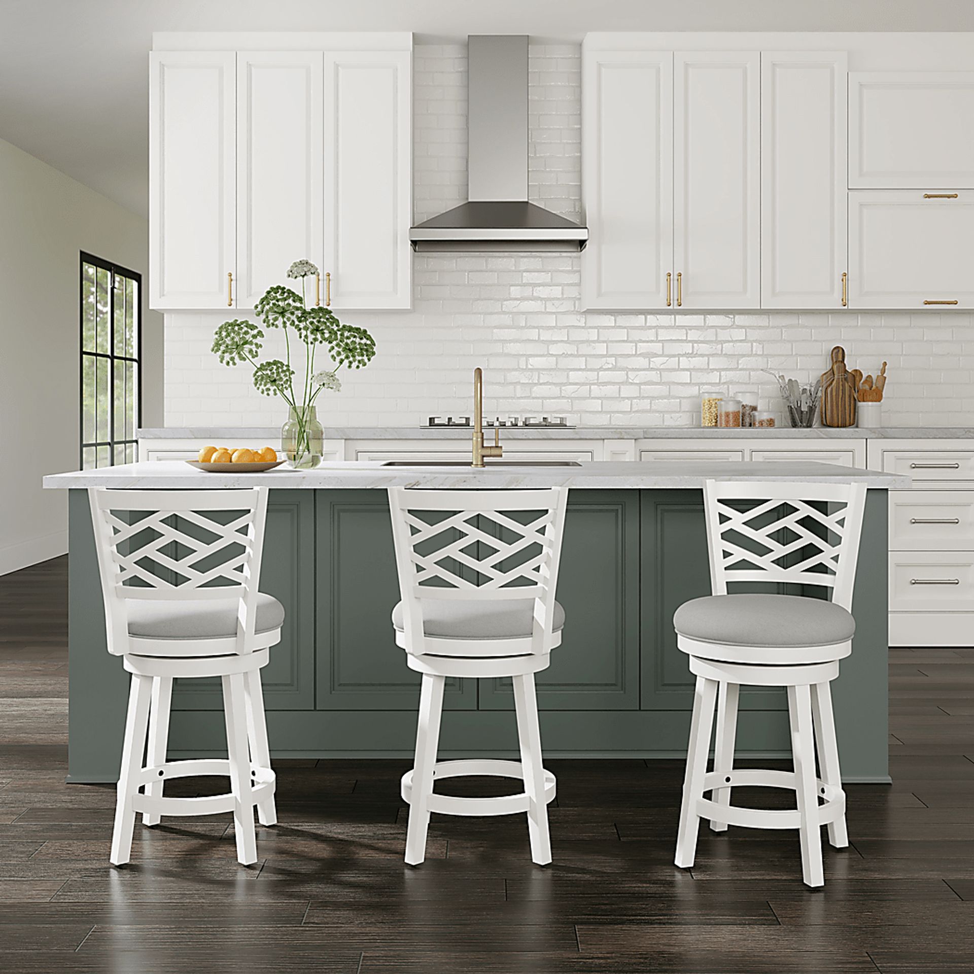 Oliatos White Adjustable Stool - Image 3