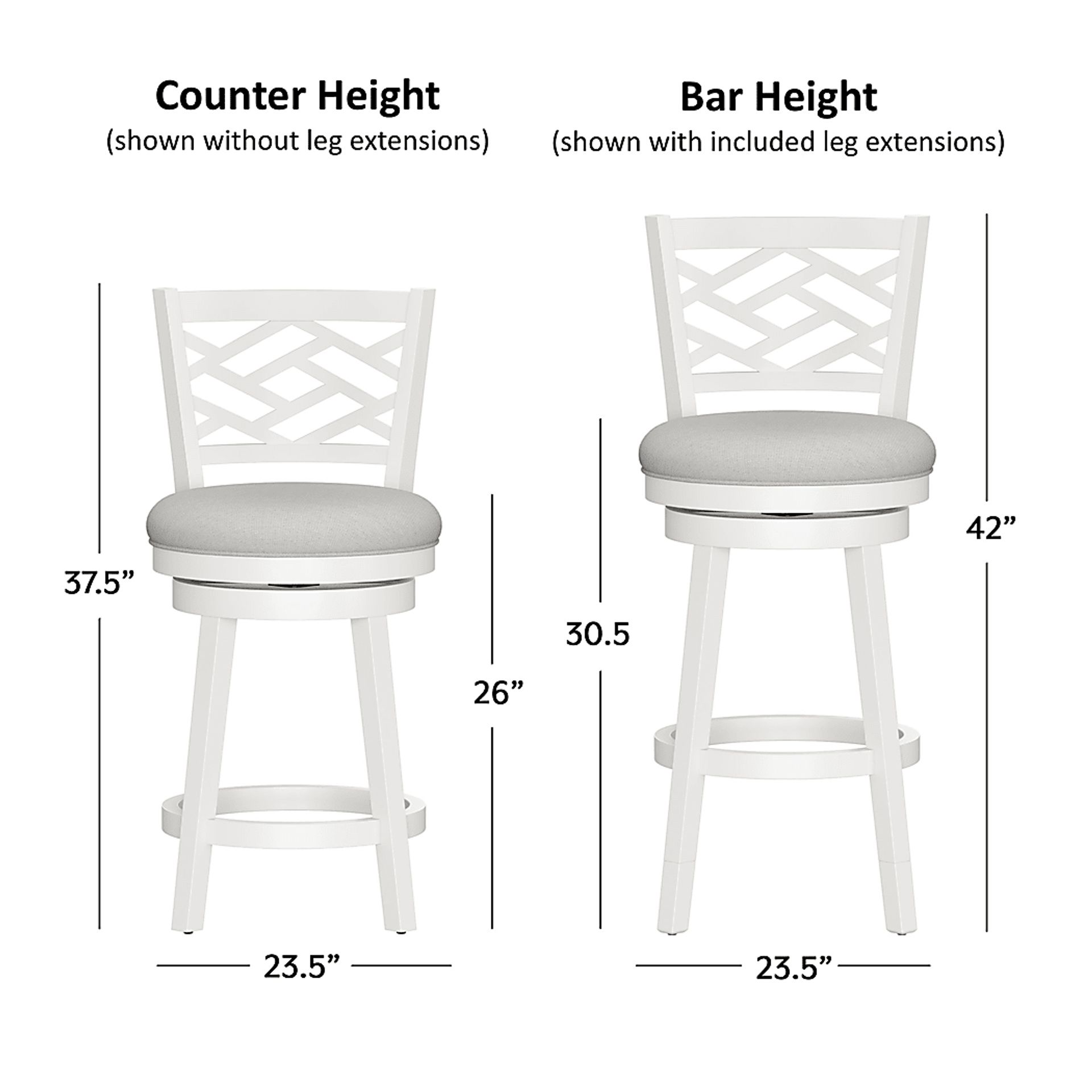 Oliatos White Adjustable Stool - Image 24
