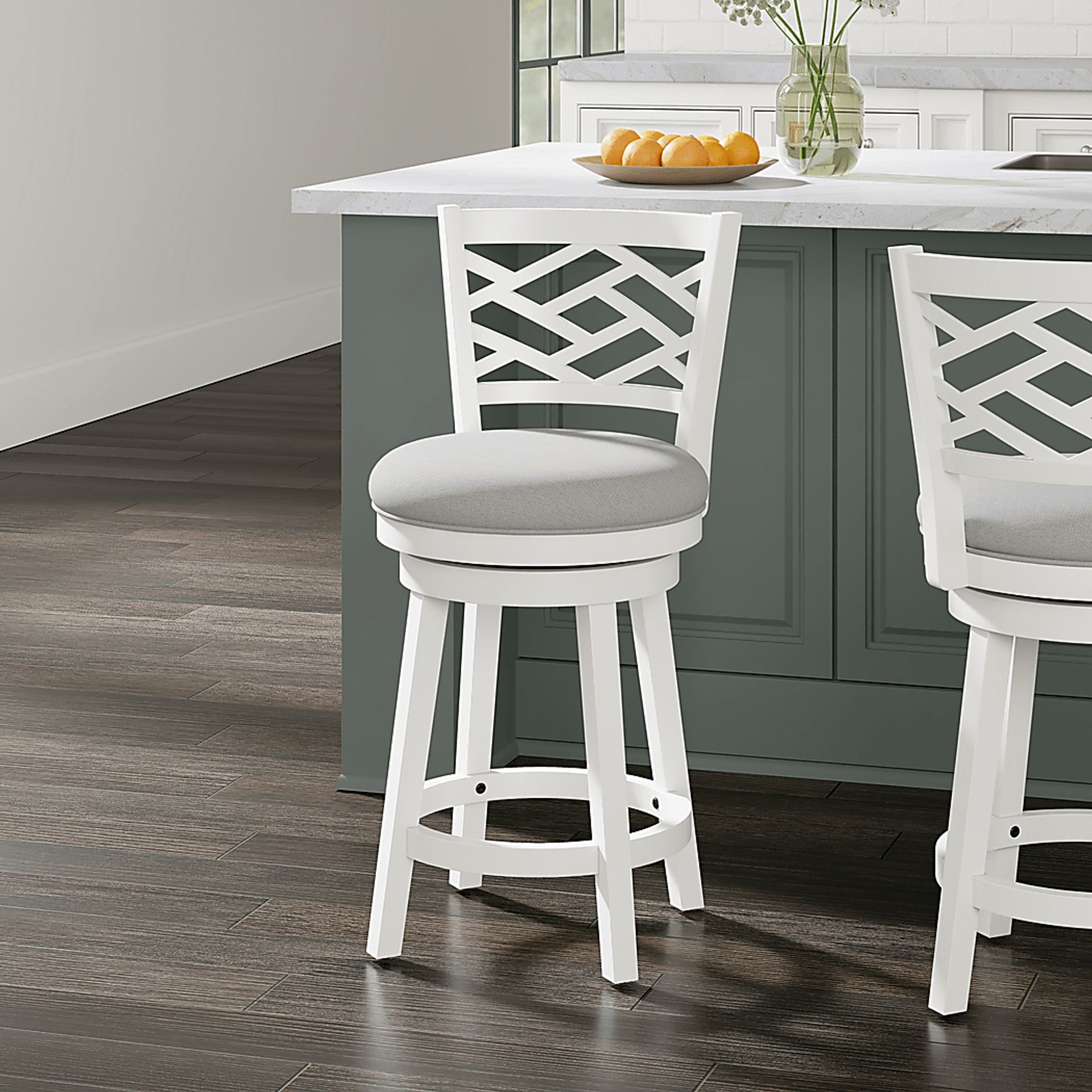 Oliatos White Adjustable Stool - Image 7
