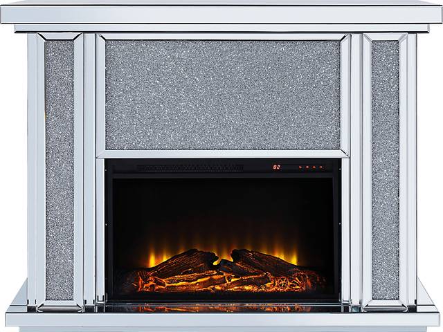 Olinger Silver 47 in. Console, With Electric Fireplace - Thumbnail - Image 1