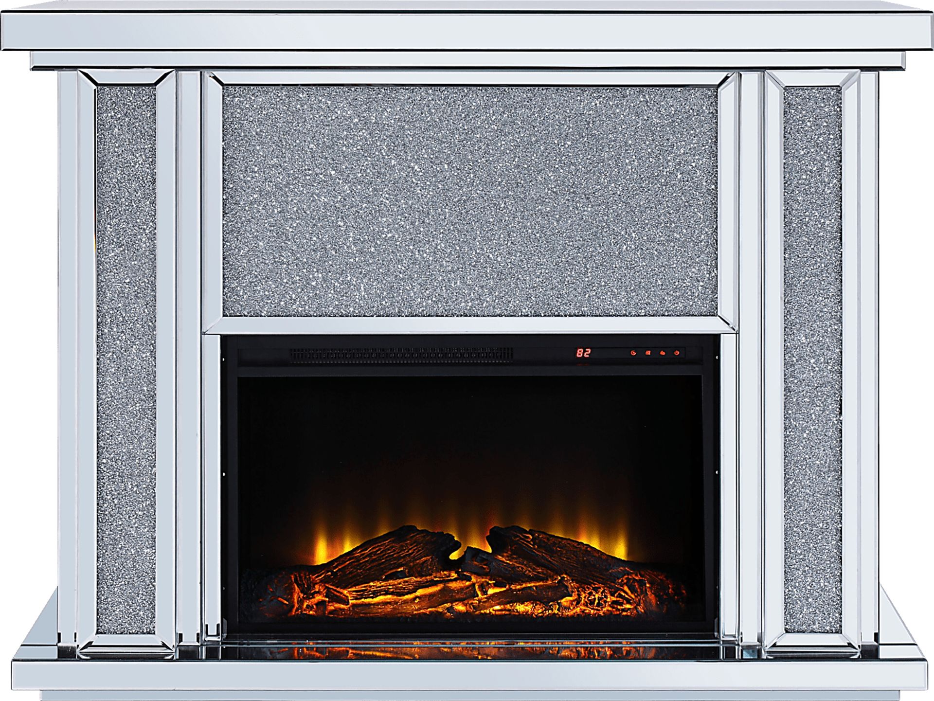 Olinger Silver 47 in. Console, With Electric Fireplace - Image 1