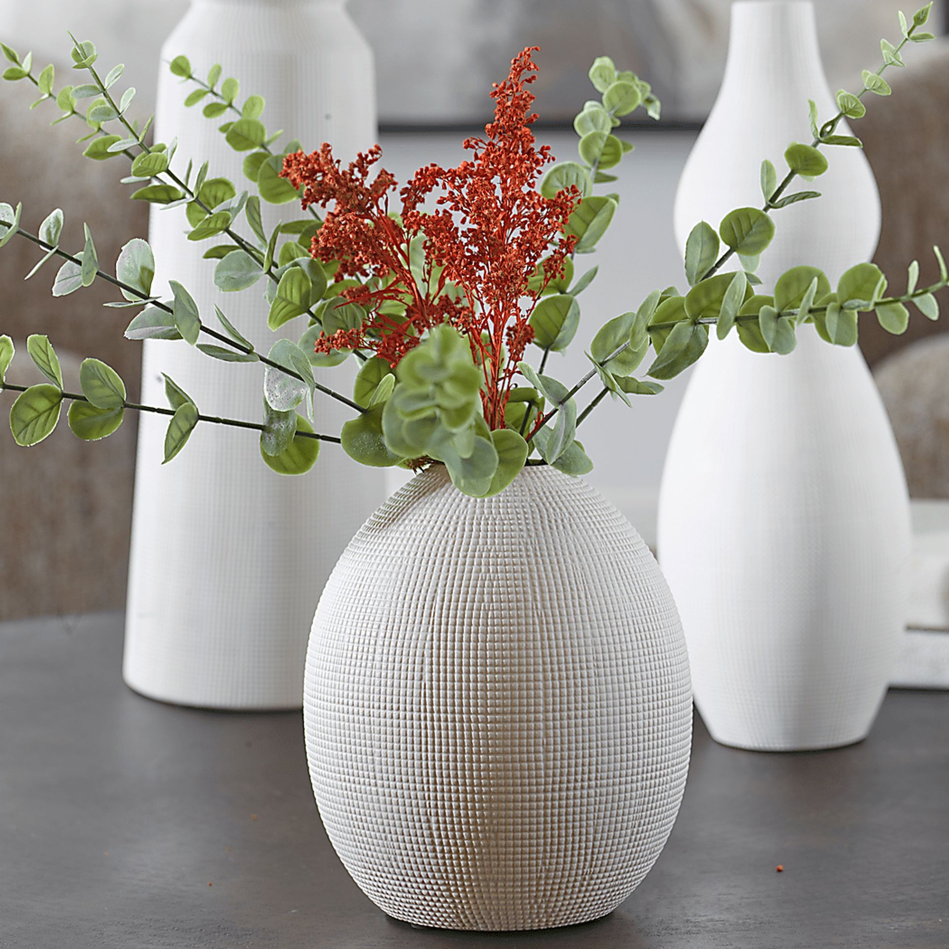 Olisa White Vase, Set of 3 - Image 2