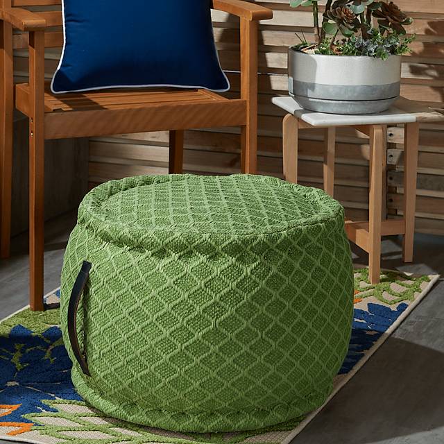 Olive Barrel Basil Pouf - Thumbnail - Image 2