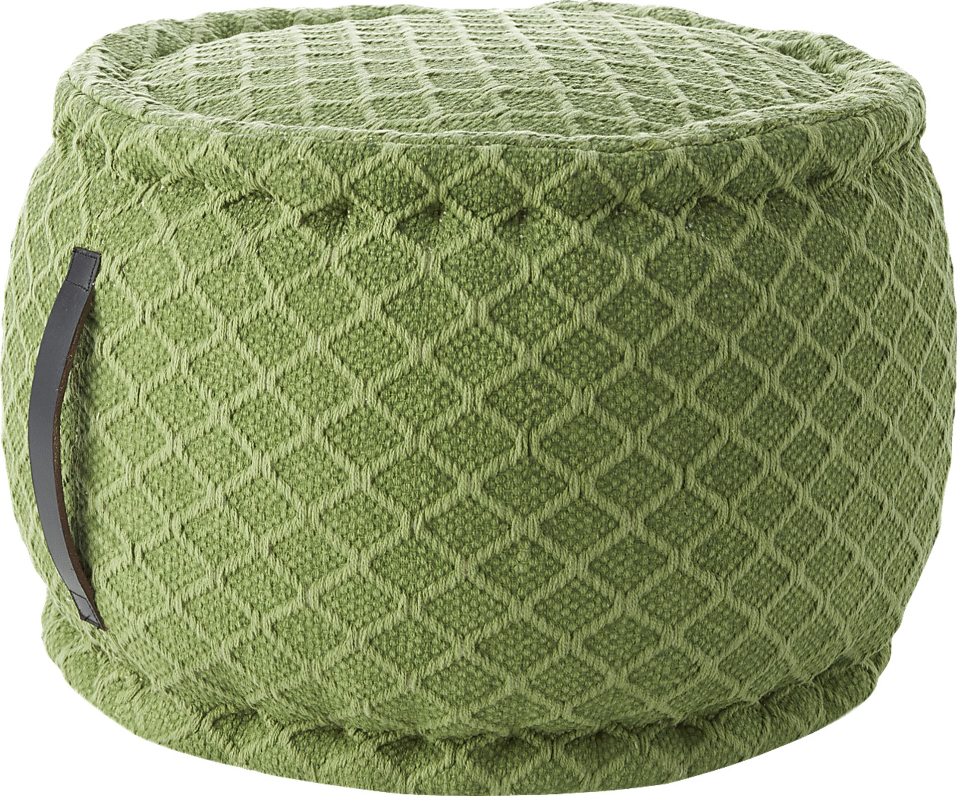 Olive Barrel Basil Pouf - Image 1