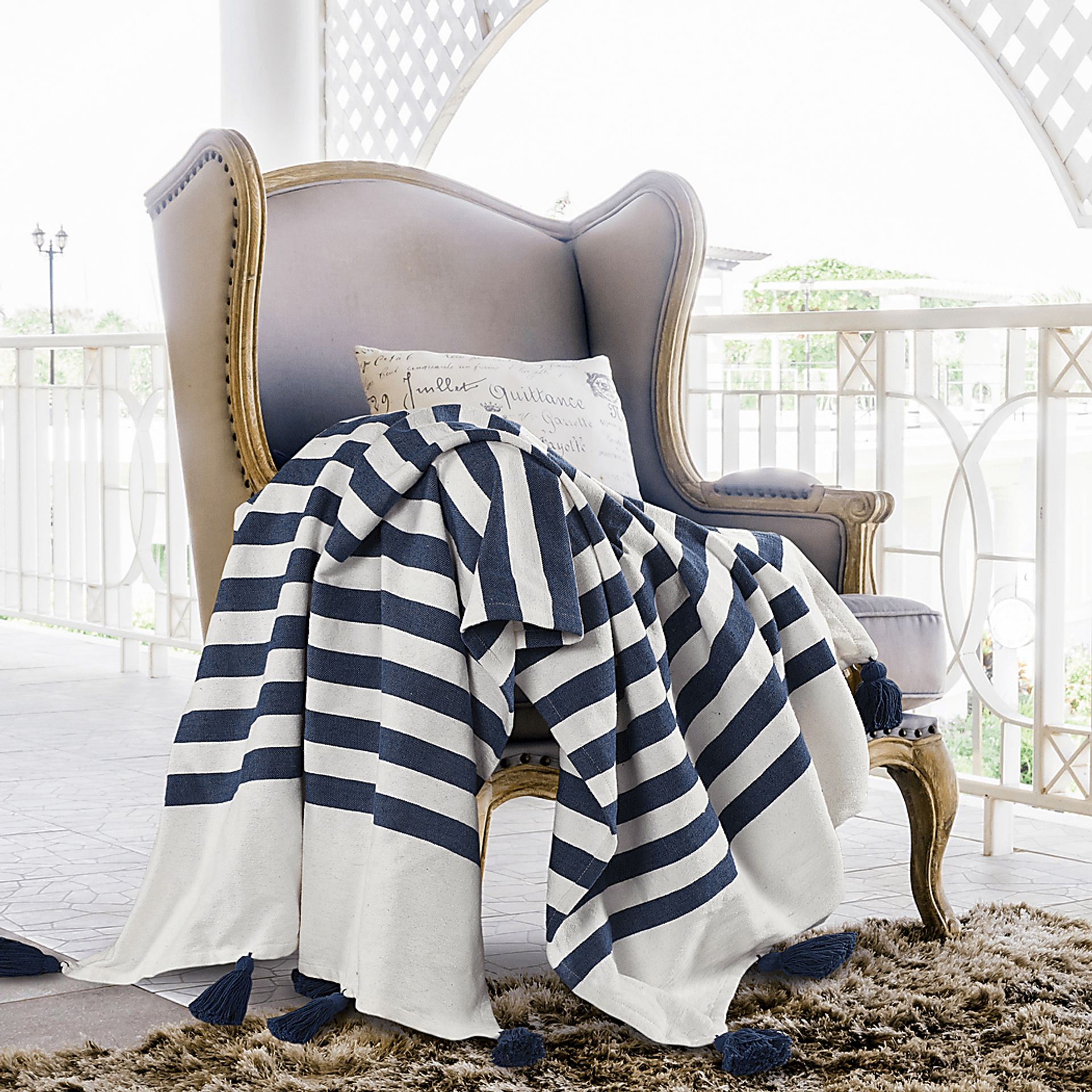 Olive Lane Navy Throw Blanket - Image 9